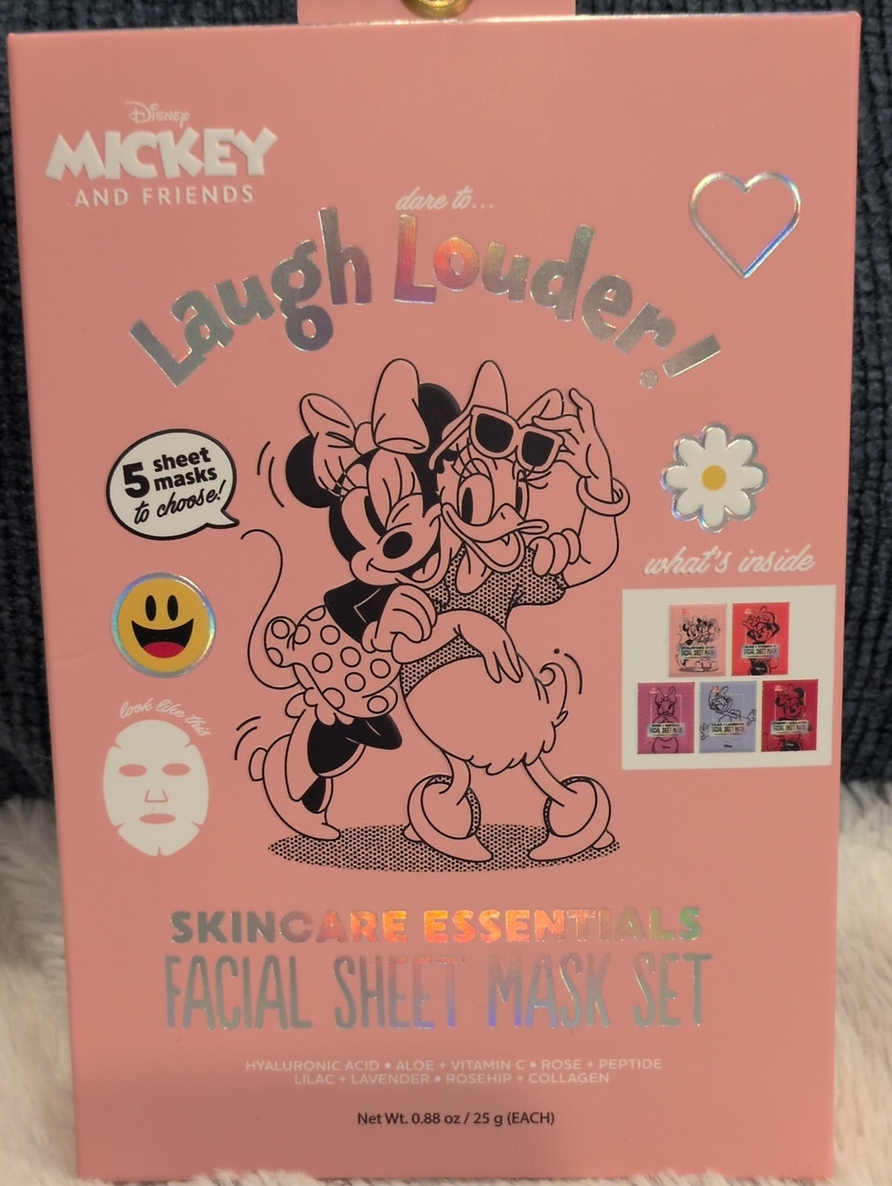 Disney Mickey And Friends Pink Facial Sheet Mask Set -